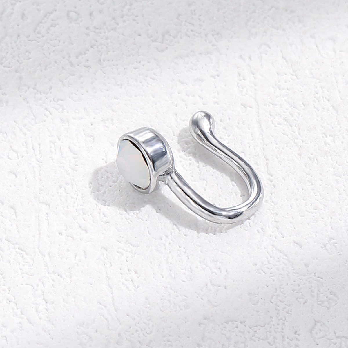 10pcs White Stone Gemstone Nose Clip Body Jewellery|GCJ336|UK SELLER