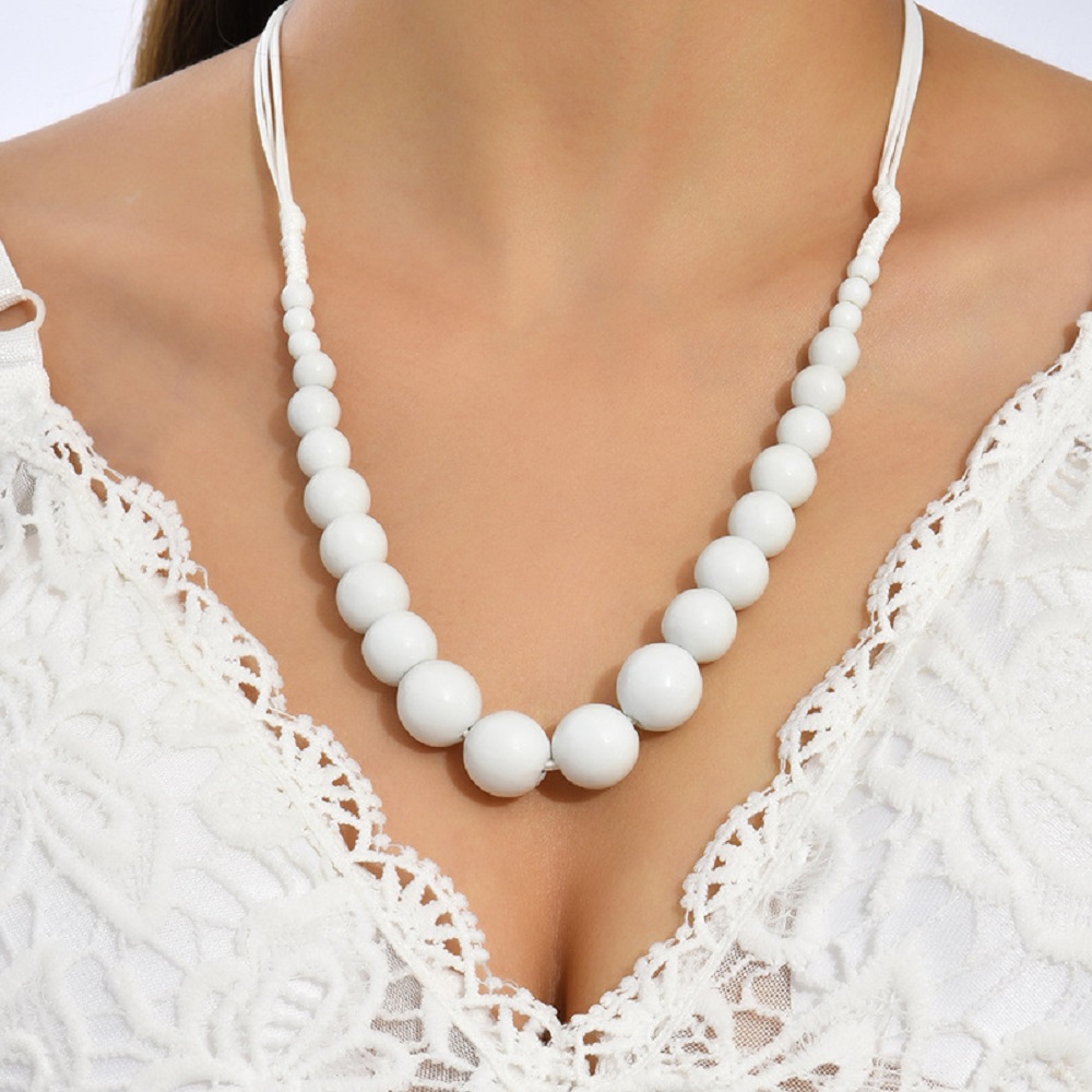 10pcs White Gem stone Beaded Quartzite Jade Necklace|GCJ345|UK SELLER