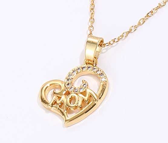 10pcs Heart Shaped MUM Crystal Gold Tone Pendant Necklace|GCJ347|UK SELLER