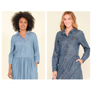 One Off Joblot of 15 Ladies Brakeburn Mixed Denim Shirt Dress - Size 8