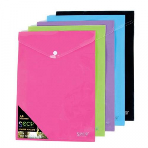 Wholesale Joblot of 108 Seco A4 Assorted Popper Wallets Portrait (5 Pack)