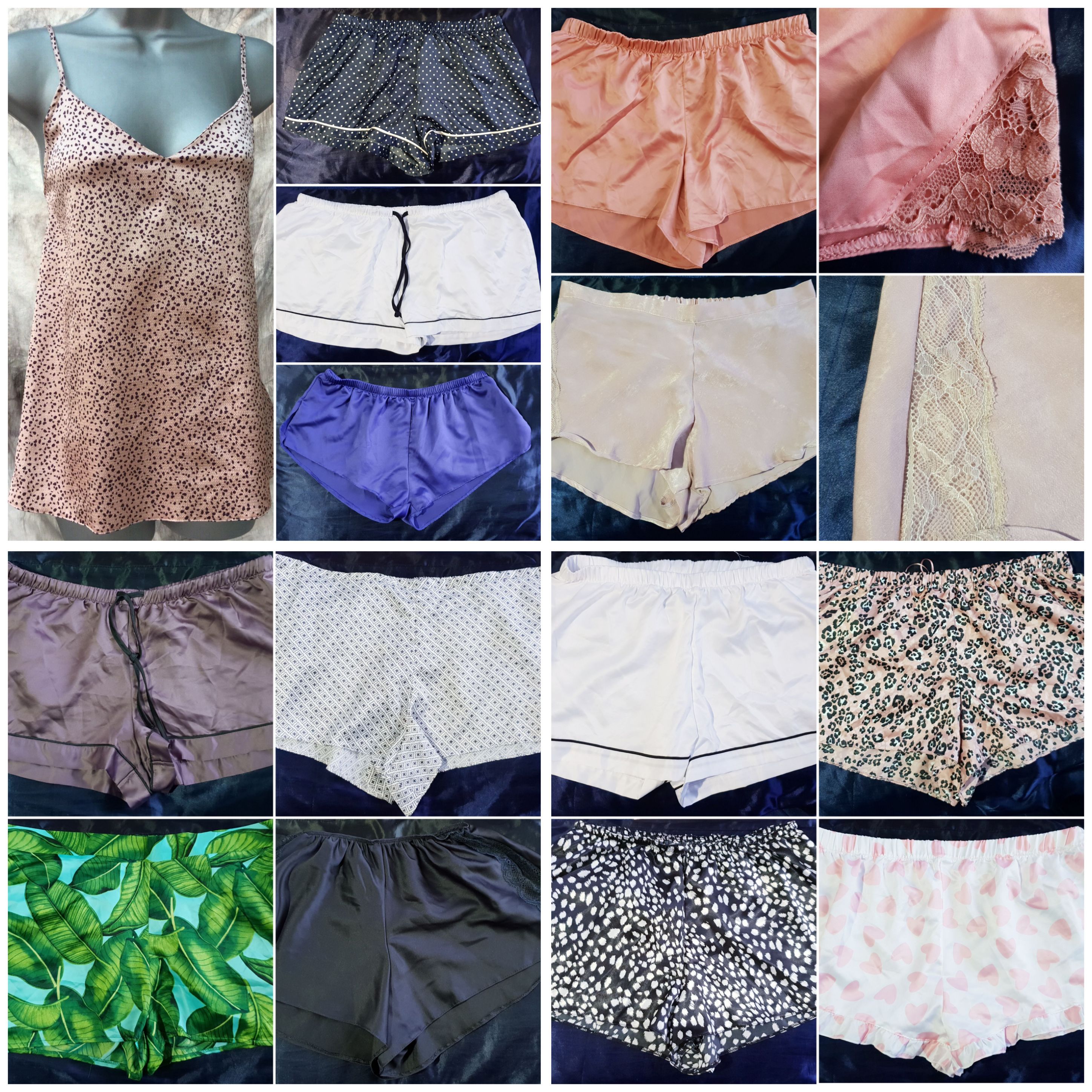 76 Pairs of Cami Shorts & 3 cami tops Ex-Department Store Sizes 8-20
