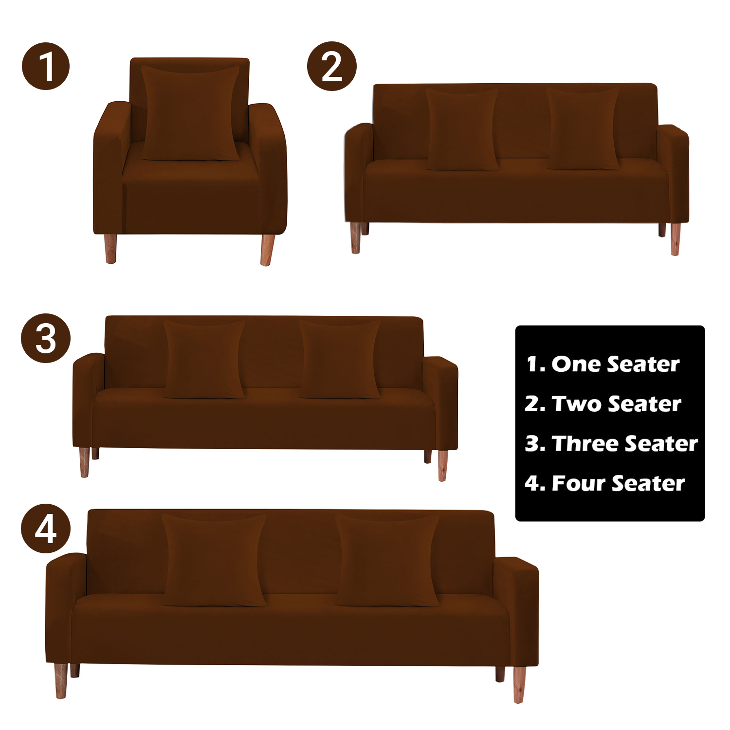 Dark Brown Sofa Covers Velvet 4 Sizes Slipcover Protector Settee 50pcs JOBLOT