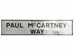 Wholesale Joblot of 114 City Of Liverpool Paul McCartney Way Cardboard Signs