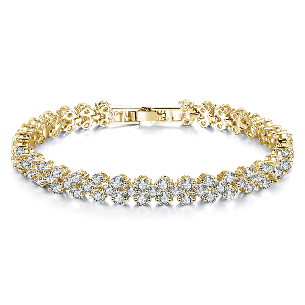 10pcs - Tennis Bracelet with Clear Cubic Zirconia Crystals|GCC004|UK SELLER