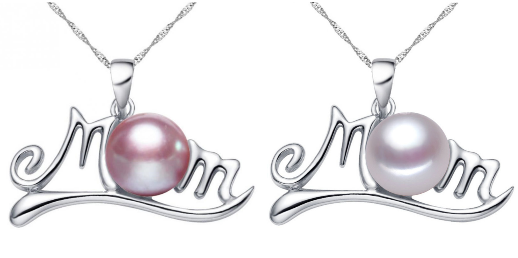 10 pcs - Mum Freshwater Pearl Pendant Necklace in Colour White and Purple– 2 Colours 5 Each|GCC073-white/purple|UK SELLER