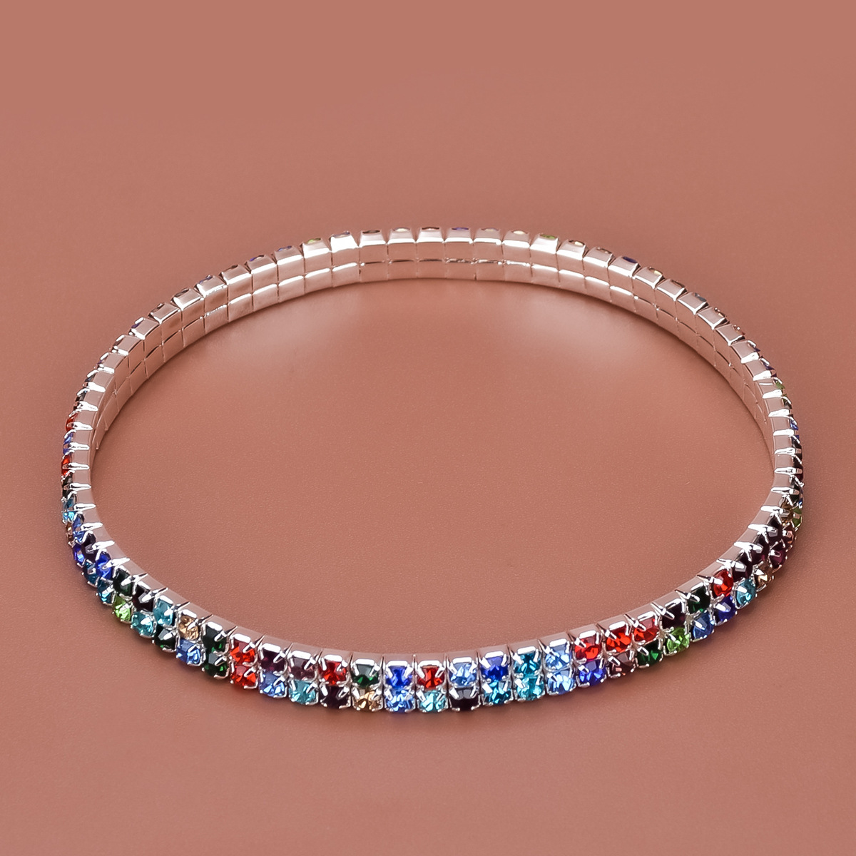 20 pcs - Sparkling Double Row Colourful Crystal Zirconia Anklets|GCJA079|UK SELLER