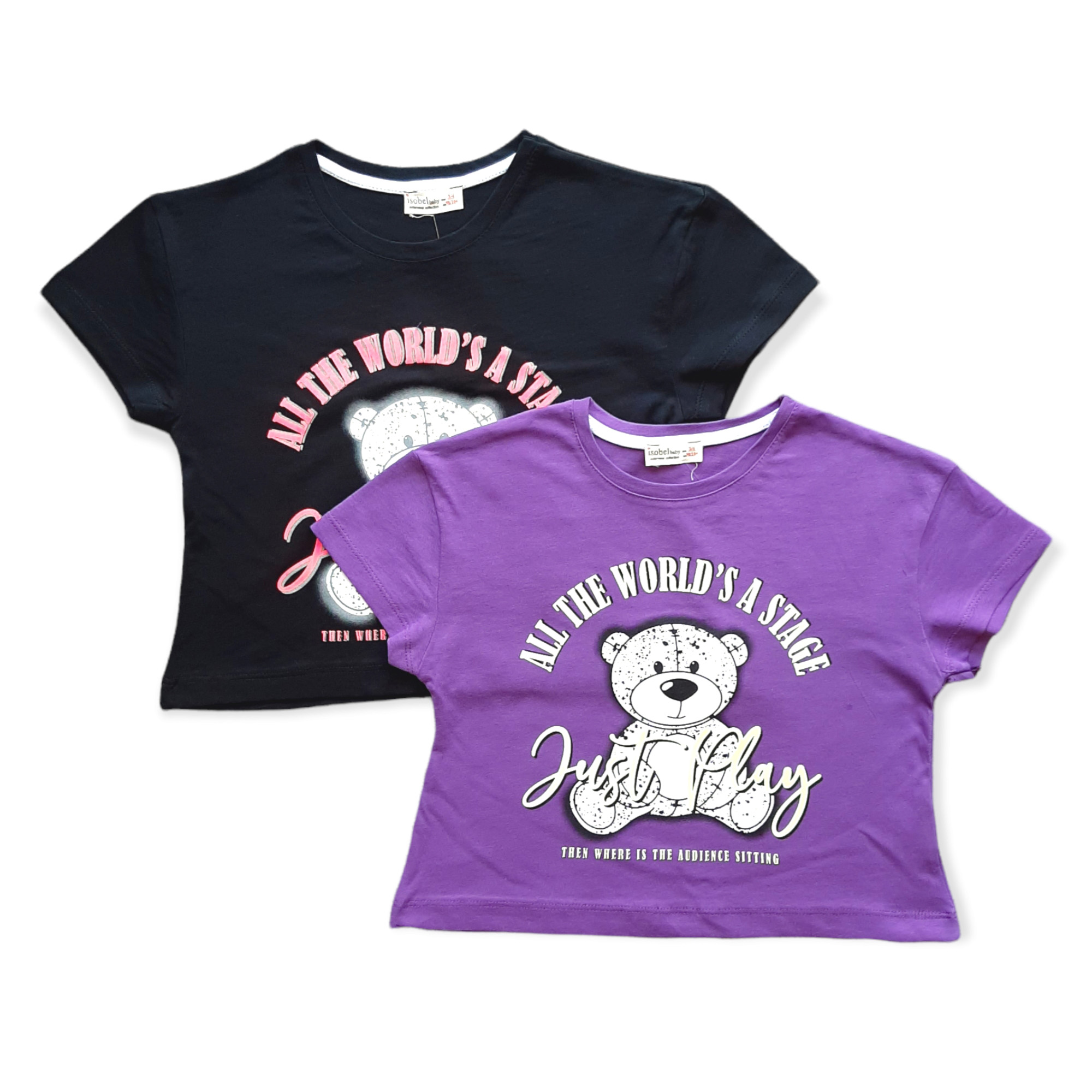 Brand New Joblot of Girls 10 Pack/2 Colours T-Shirt (3y-8y)