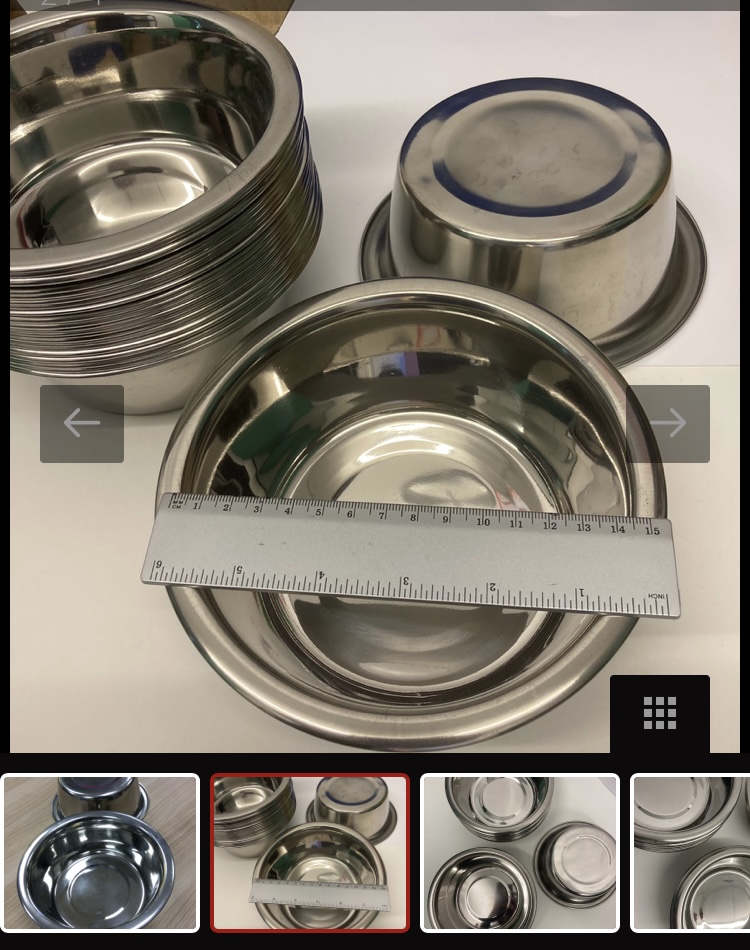 Stainless steel pet or mixing bowls 14 cm D - joblot 