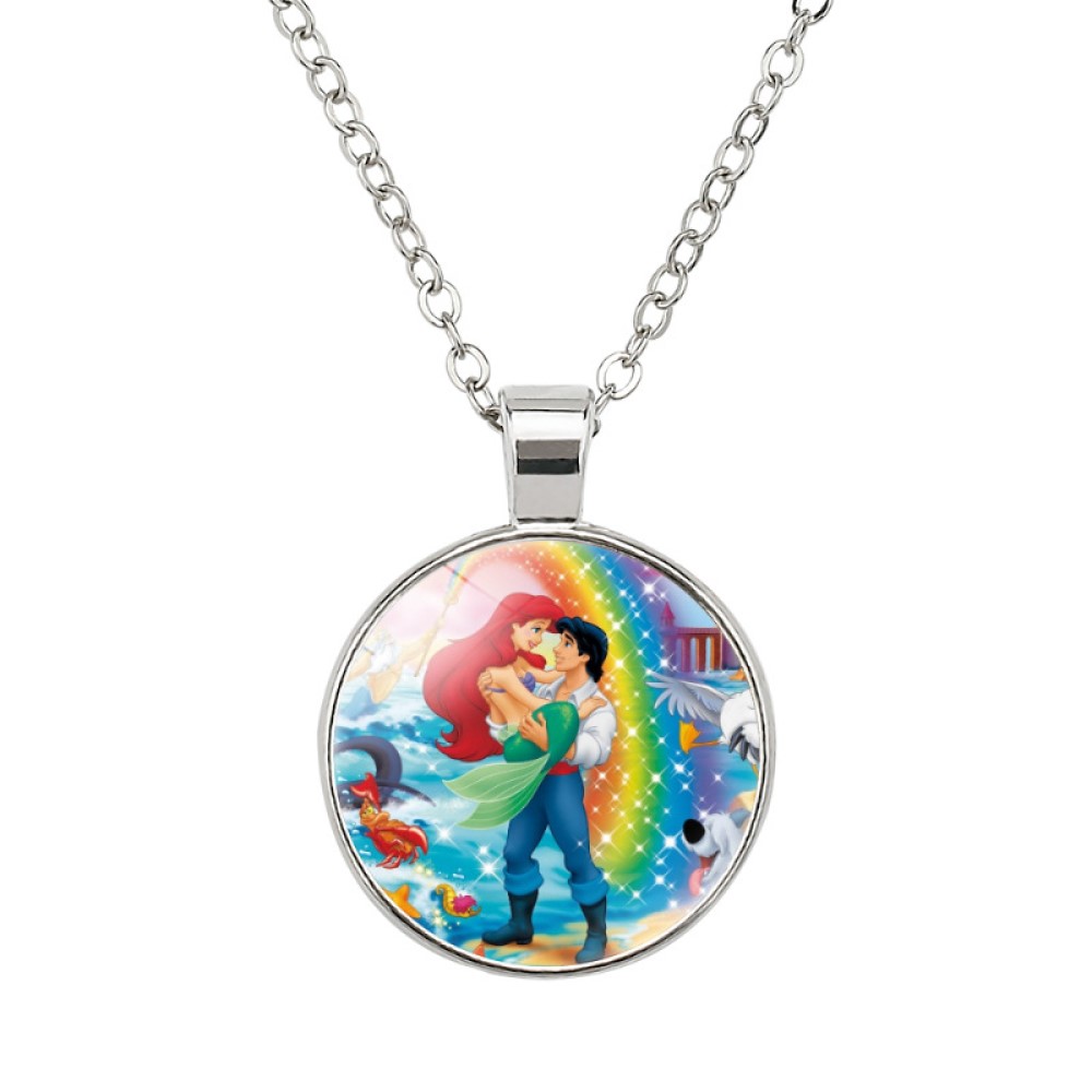 10 pcs - The Little Mermaid Ariel and Eric Pendant Necklace|GCJ371|UK SELLER