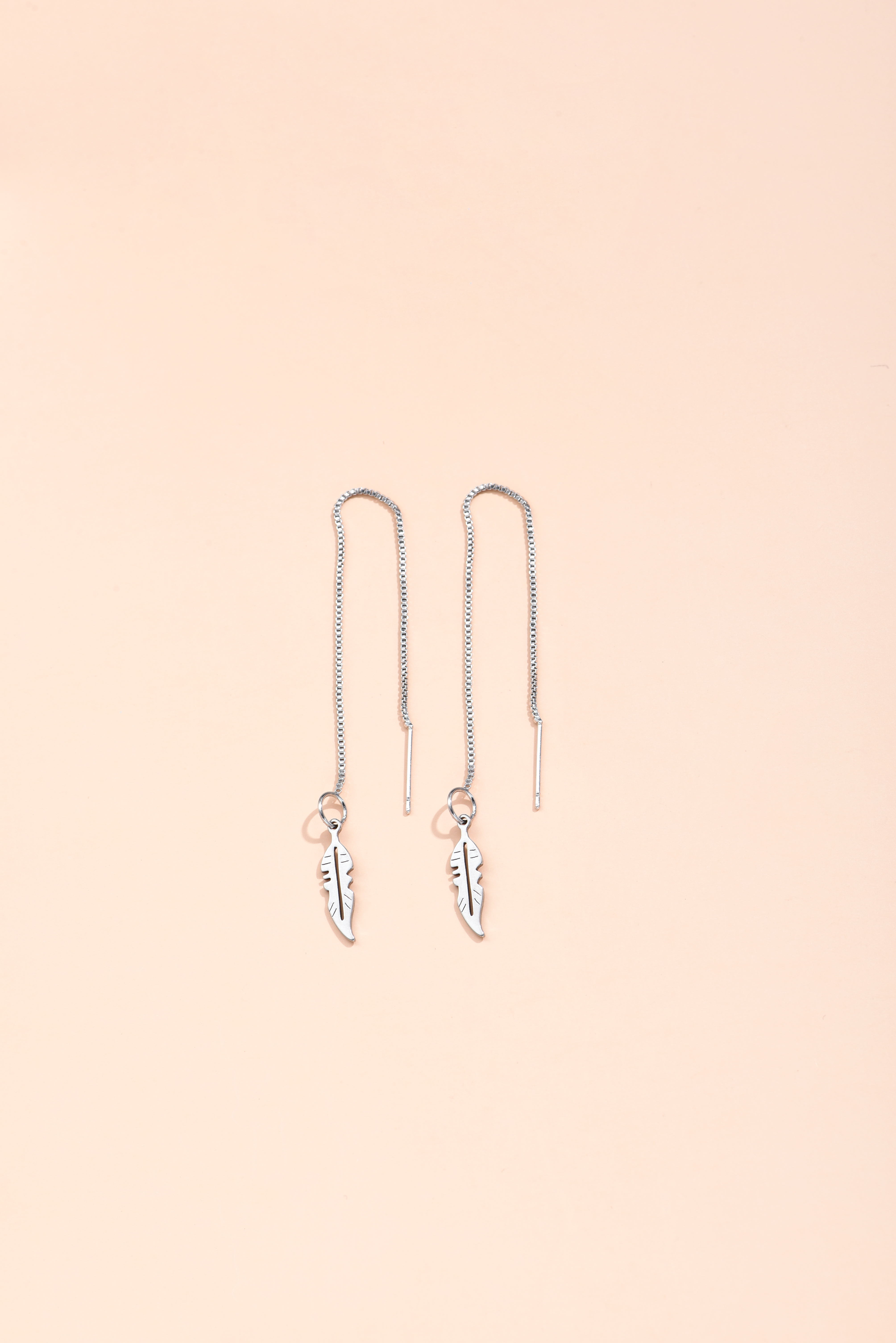 10 pcs - Leaf Threader Drop Dangling Earrings Silver Plated|GCJ391|UK SELLER