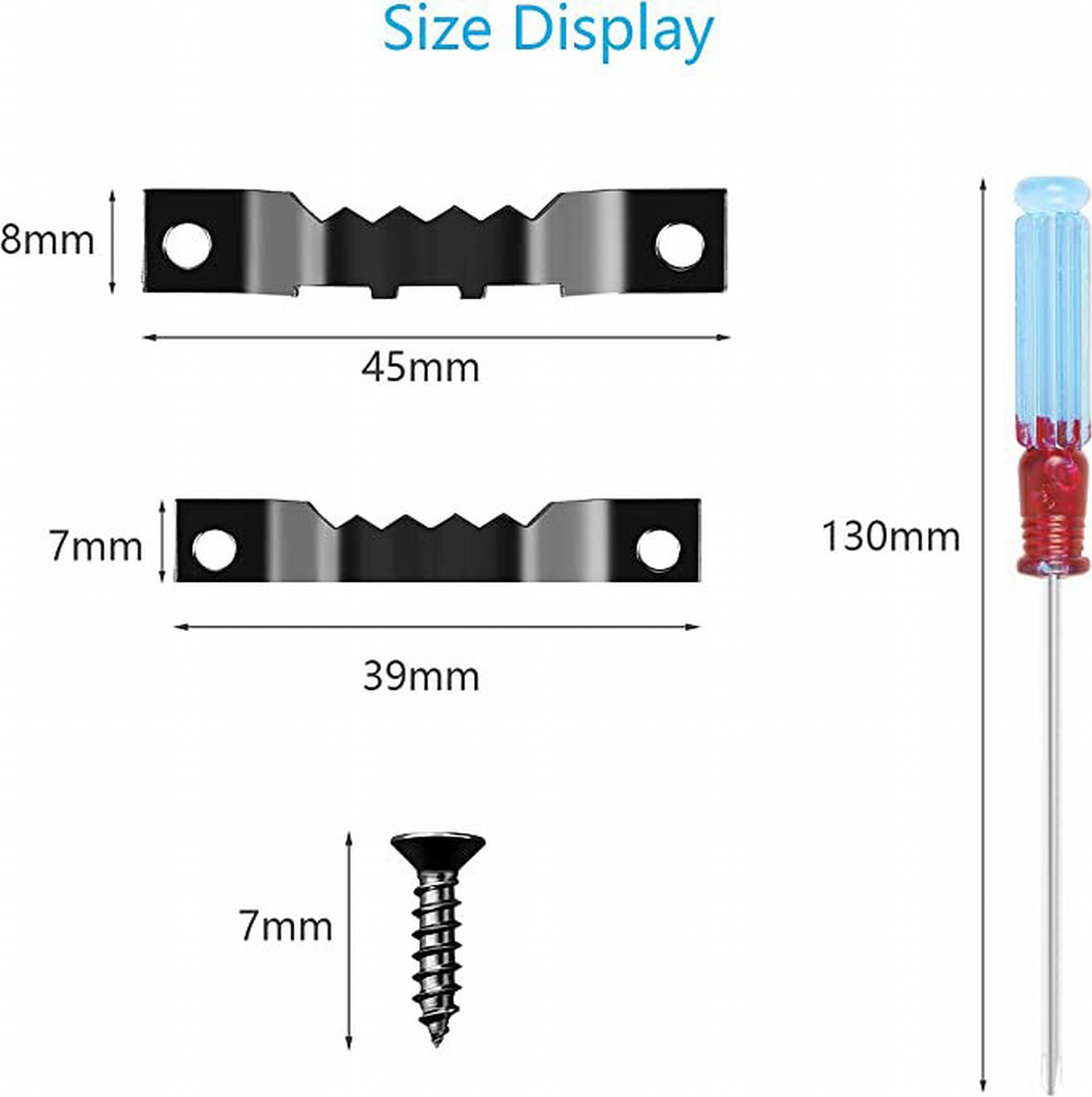 12 Packs of Metal Sawtooth Picture Frame Photo Hanger 160 pcs in 2 Sizes plus Screws & Driver