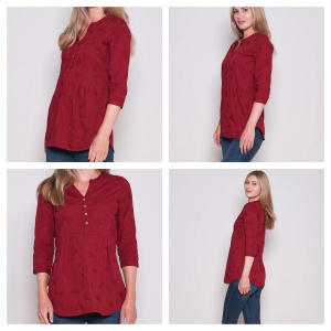 One Off Joblot of 10 Brakeburn Ladies Embroidered Ginkgo Blouse in Red