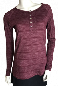 One Off Joblot of 16 Brakeburn Ladies Stripe Henley T-Shirt in Berry Sizes 8-12