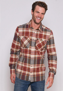 One Off Joblot of 4 Brakeburn Mens Red Checked Flannel Shirt - Size S