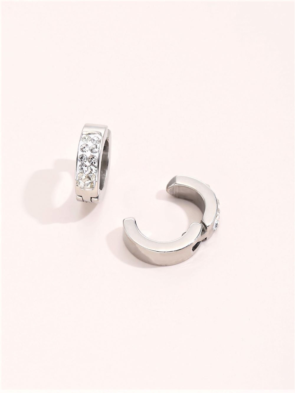 10 pcs - Stainless Steel Crystal Stud Earrings Ear Clip Cuff Non Pierced|GCJ552|UK SELLER