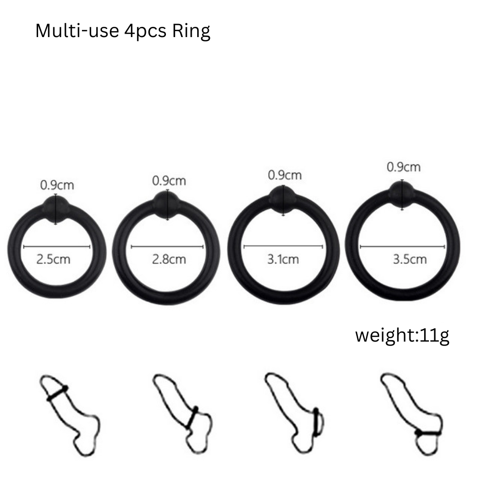 40pcs - Silicone 4 Pcs Multi-Use Cock Rings Penis Enhancer Prolong Erection - 10Sets|GCAP141|UK SELLER