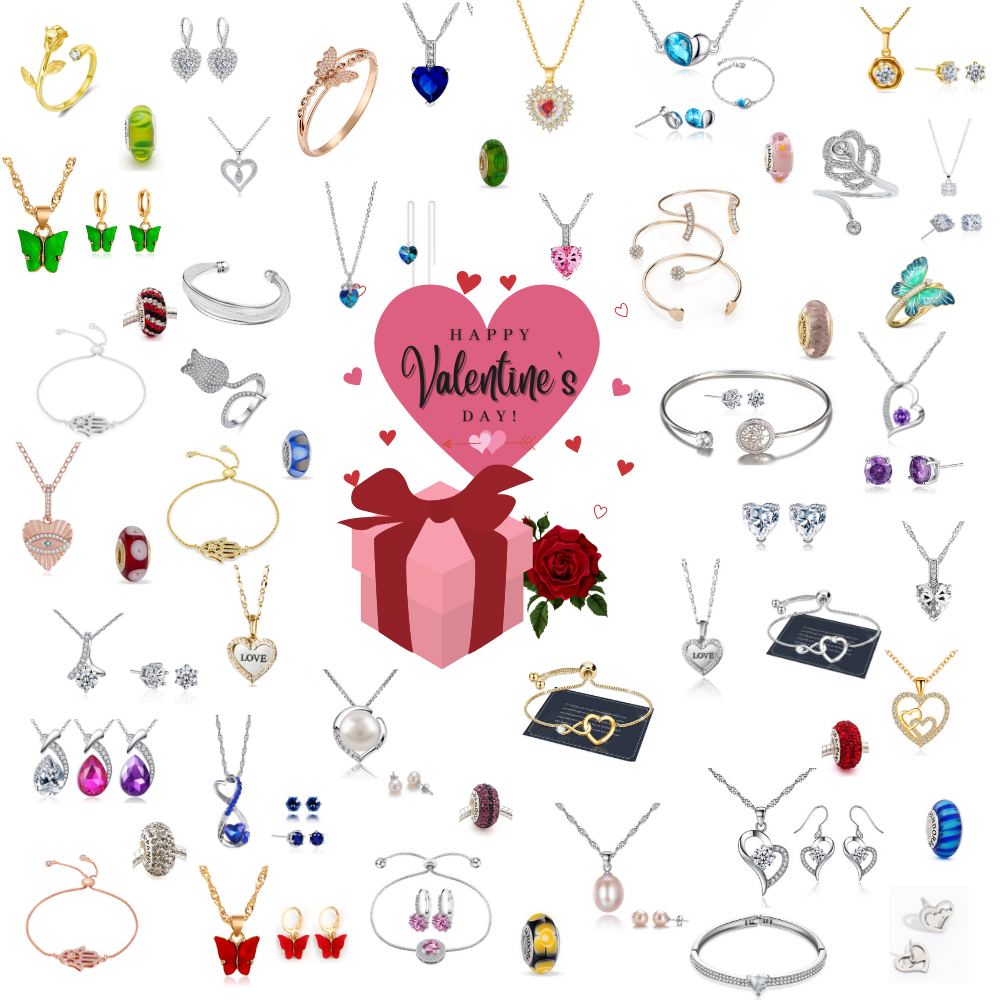 10 pcs - Valentines Mystery Jewellery with Message Gift Box - Premium Jewellery - Random Mixed Jewellery|GCJSET013-Random|UK SELLER