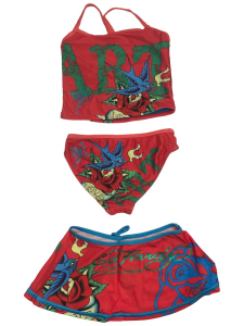 One Off Joblot of 111 Girls Ed Hardy 3 Piece Swim Set - Mixed Sizes