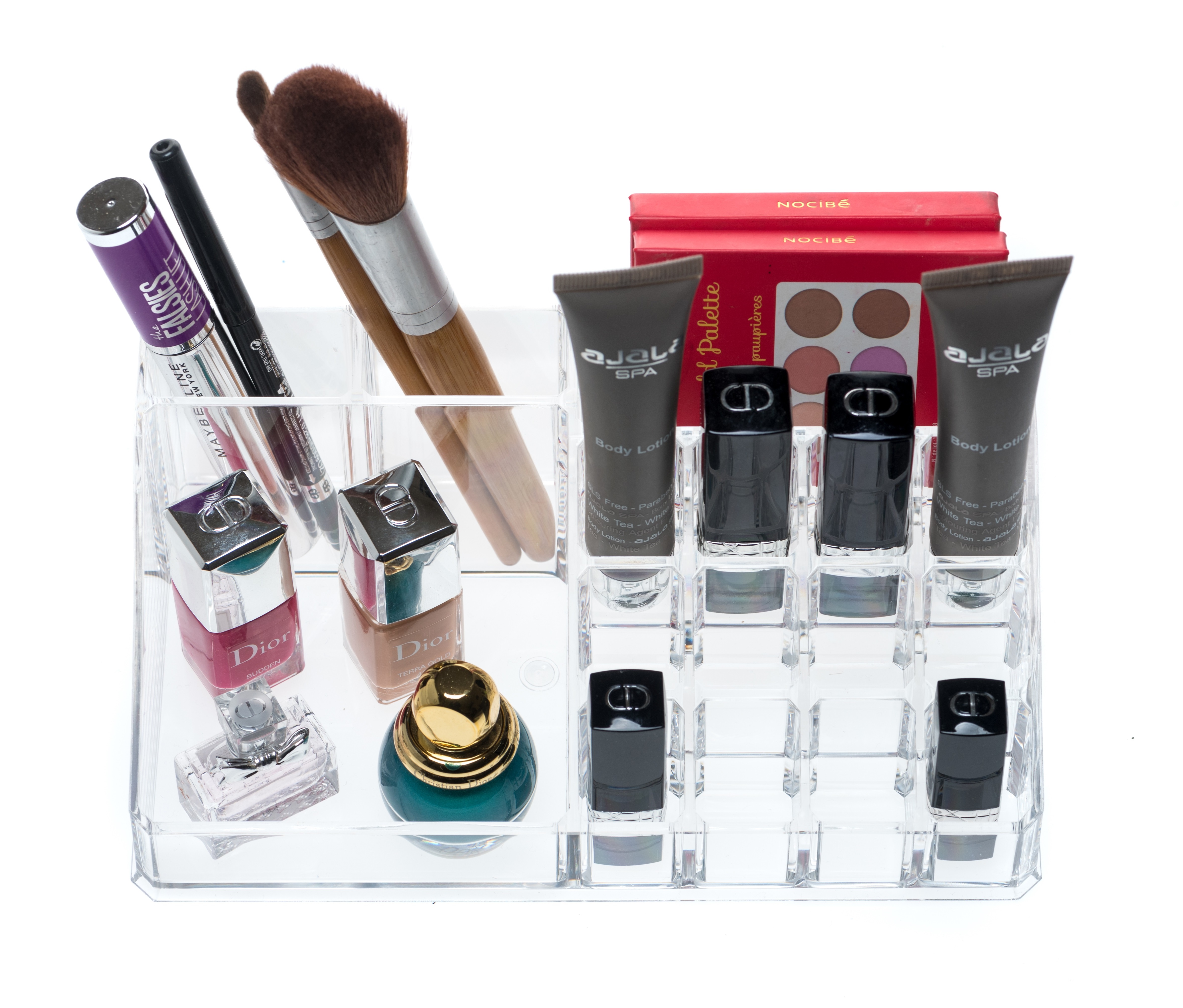 Acrylic Cosmetic Organizer with 16 compartments - (23 x 13.6 x 8.4 cm)