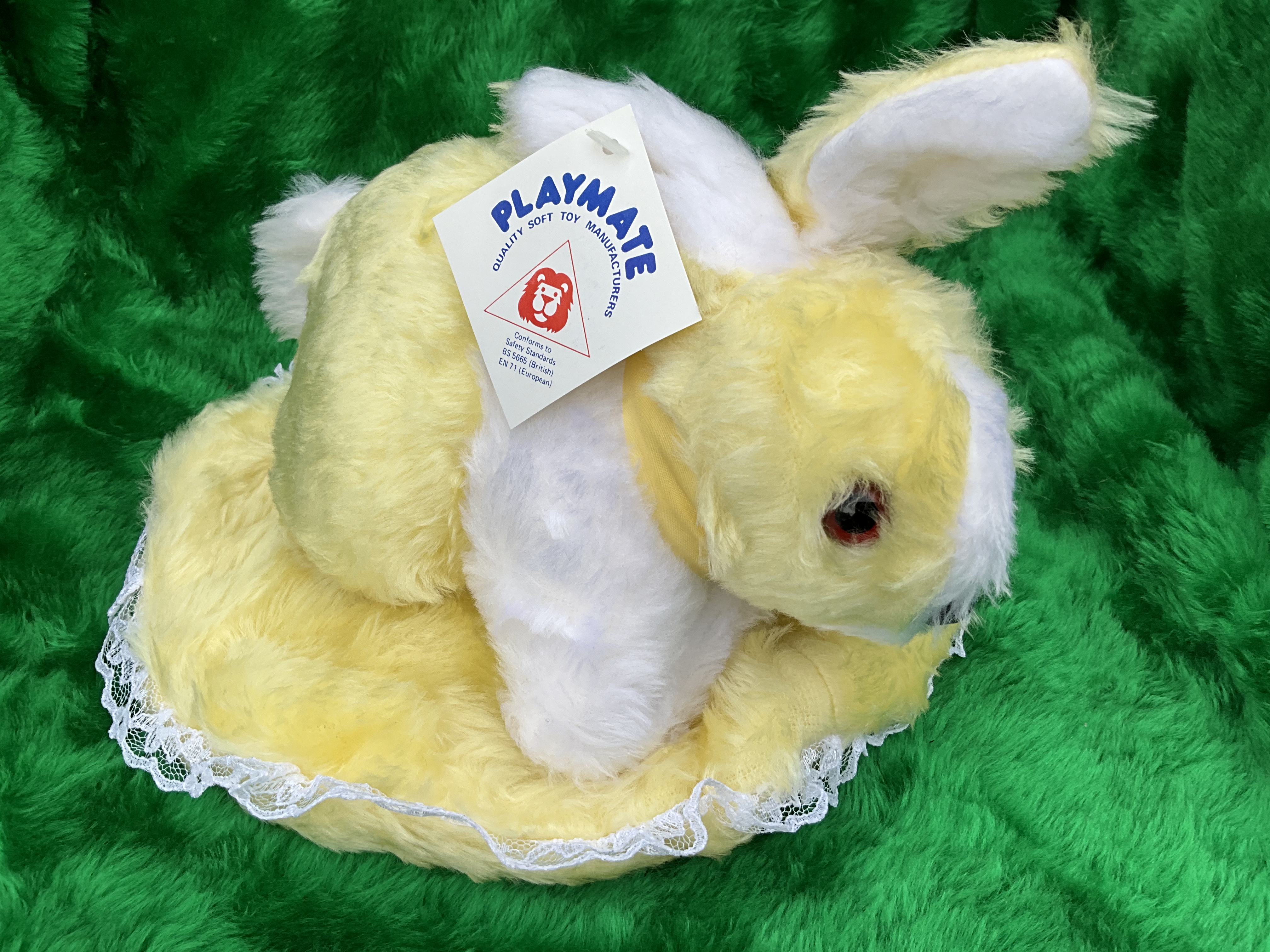 50 x 25cm plush soft toy lying rabbits assorted colours