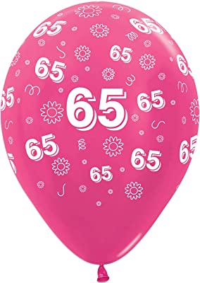 1500 Sempertex Biodegradable 65th Birthday balloons in packs of 25