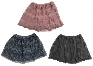 One Off Joblot of 33 Girls Layered Floral Skirts in 3 Colours Various Sizes