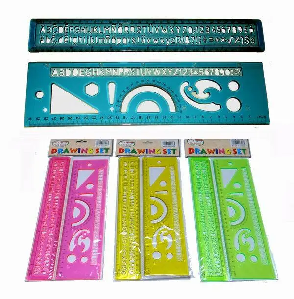  Drawing Ruler & Stencil (2-Piece) Set