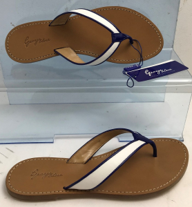 Wholesale Joblot of 10 George Blue White/Blue Strap Tan Leather Sandals