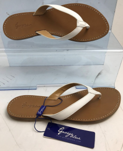 Wholesale Joblot of 10 George Blue White Strap Tan Leather Sandals