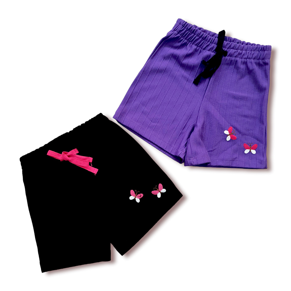 Joblot of Brand New Girls 10 Pack/2 Colours Shorts - Sizes 2y-7y