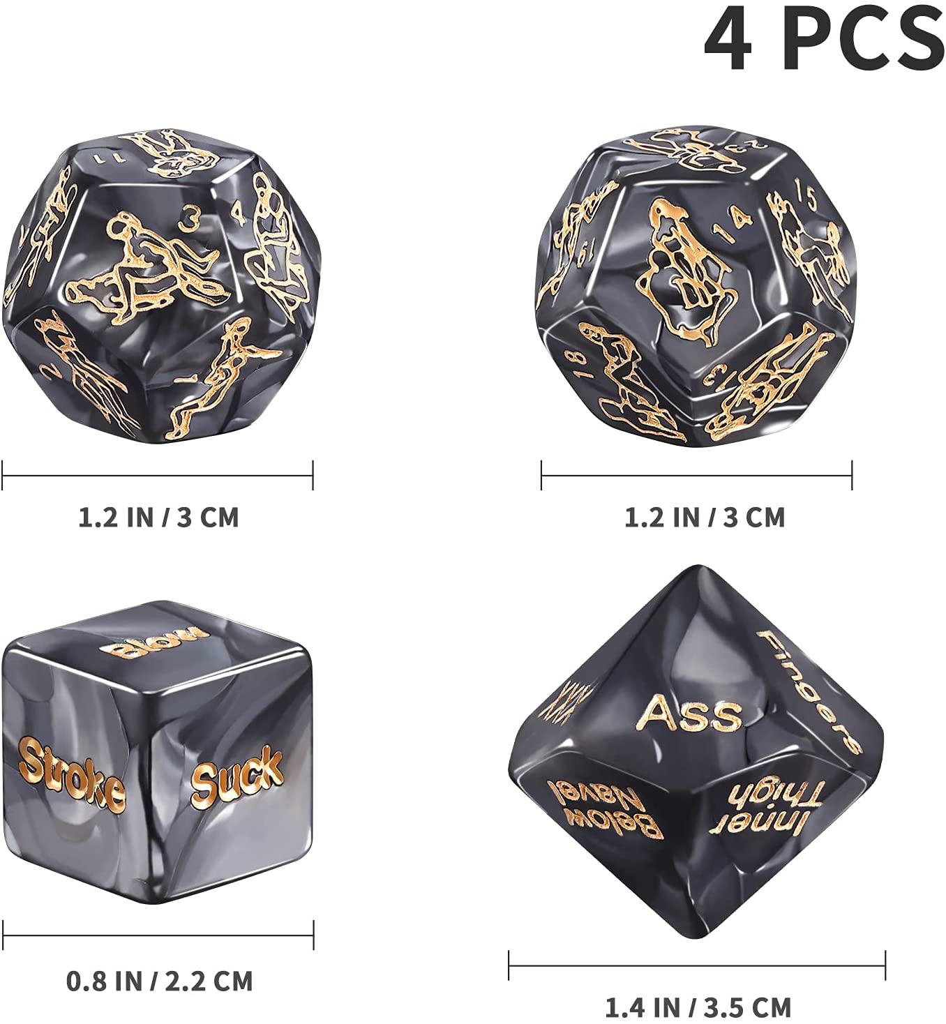 10 Sets - Kinky Play Dice – Set of 4|GCAP033-4pcs/Set|UK seller