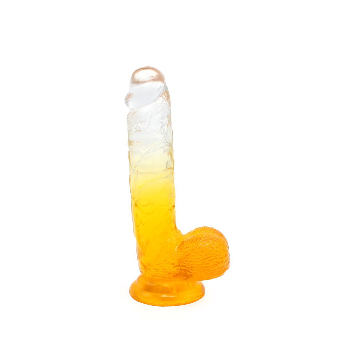 5 pcs - Hand-Free Realistic Texture Dildo Suction Cup Transparent Gradient In Orange|GCAP152-L-Orange|UK seller