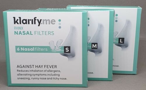 150 packs of 6 x Klarify Nasal Filters for Hay Fever/Allergies Joblot