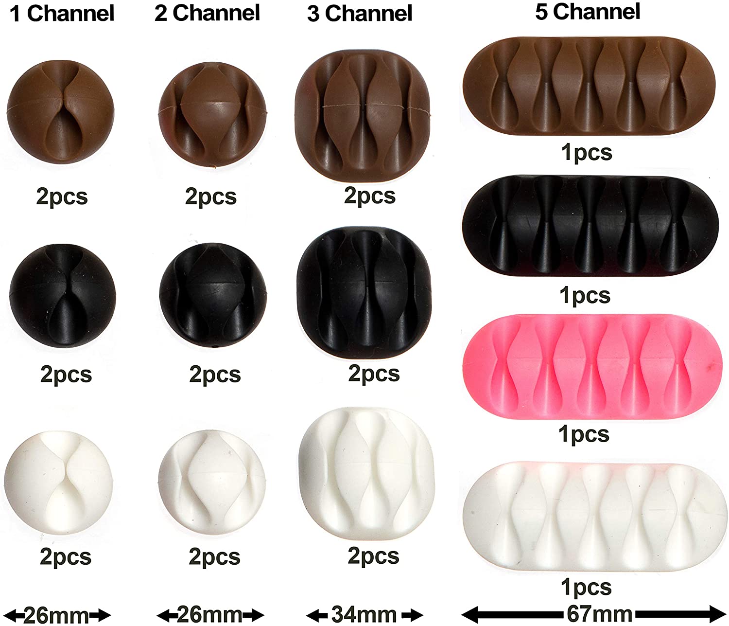 PALLET OF 200 Packs of 22pcs Cable Tidy Clips – Assorted Cable Holders for Tidying Loose Wires – Self Adhesive Cable Organiser Pack for Home Offic