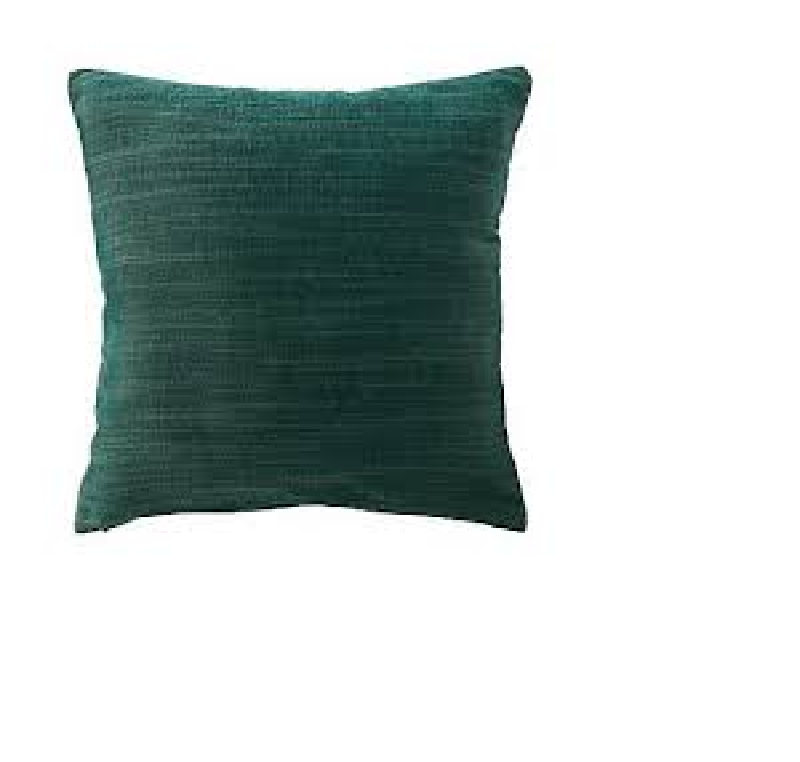 Plain dark green chenille cushions ex b and q