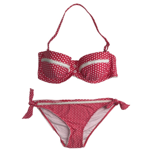 One Off Joblot of 247 Women's Loose Red Dotted Bikini Top & Bottoms