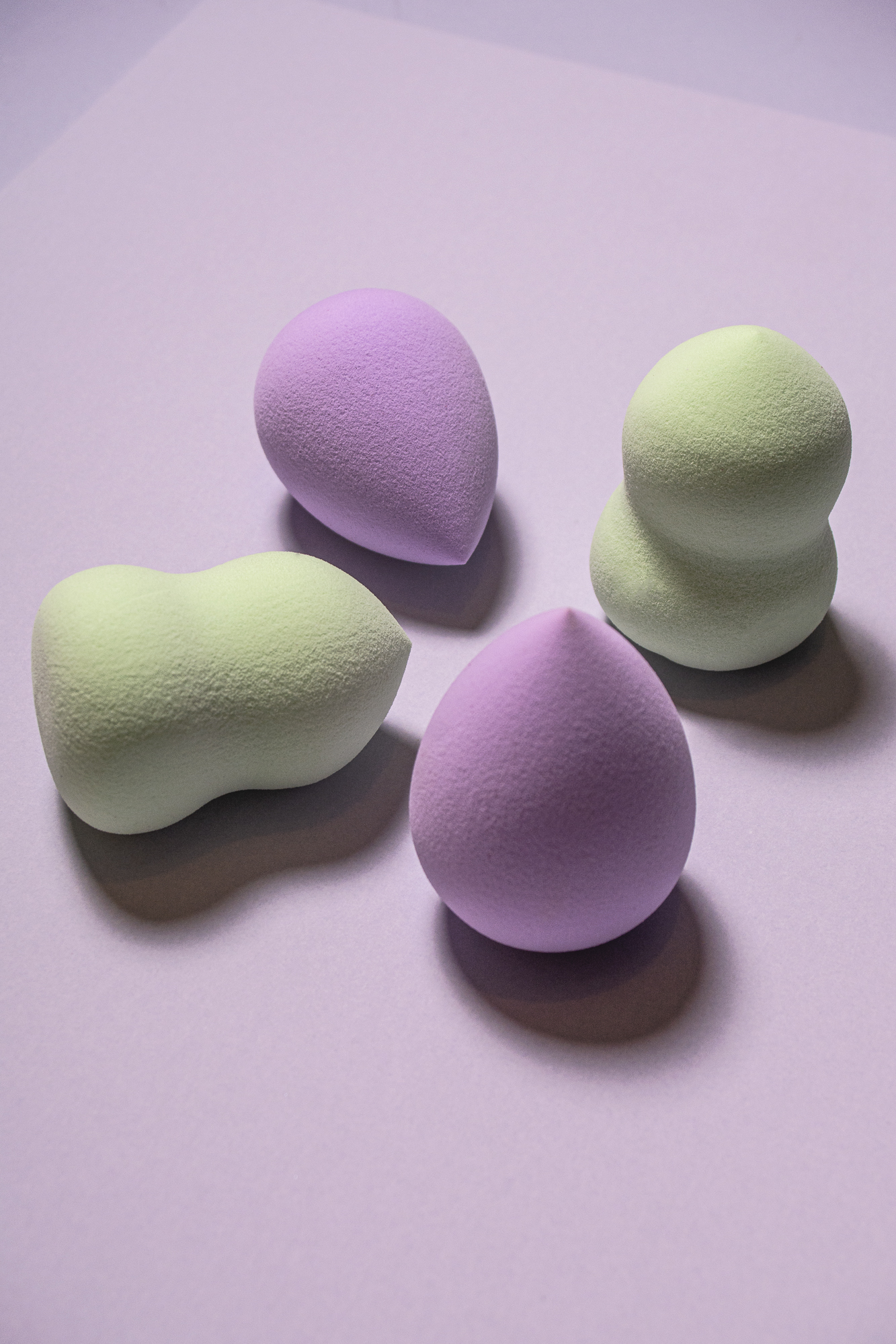 Pack of 4 Green & Purple Beauty Blenders Makeup Beauty Sponge Set