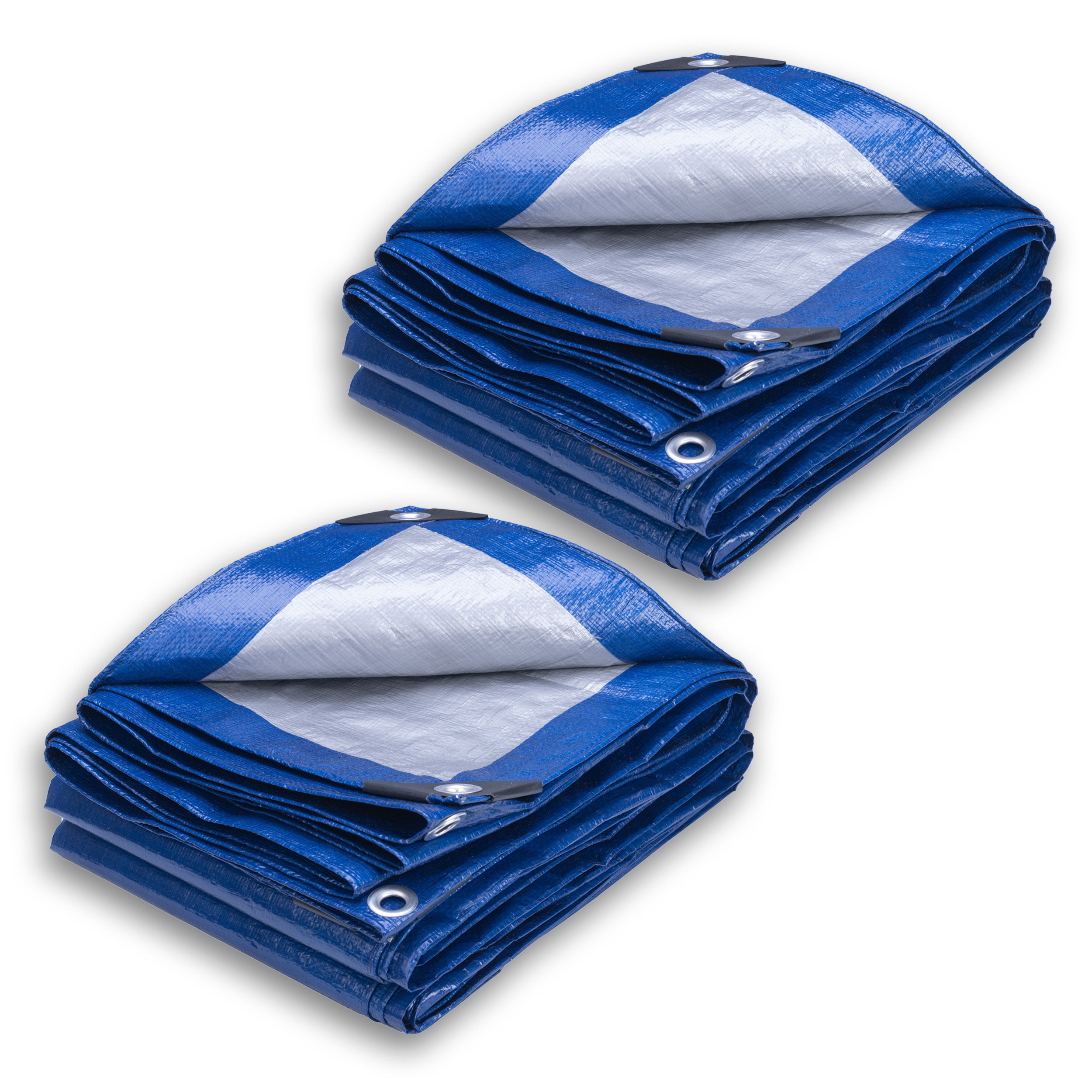 Brackit 2 Pack Heavy Duty PE BlueTarpaulin; 2x3m; Thick Woven 140GSM Waterproof Double-Sided Fabric - Supreme Versatility for Covering, Protecting or 