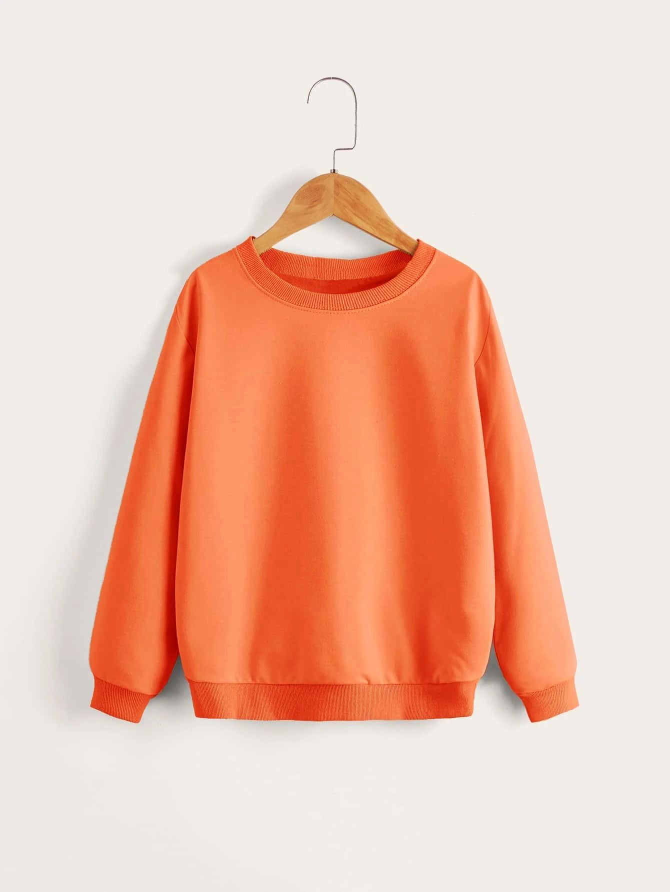 Brand New Joblot of 10 Pack Unisex Children Plain Orange Sweatshirts (3y-13y)