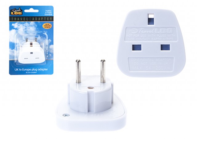 150 x WHITE UK TO EUROPE TRAVEL ADAPTOR - CLEARANCE