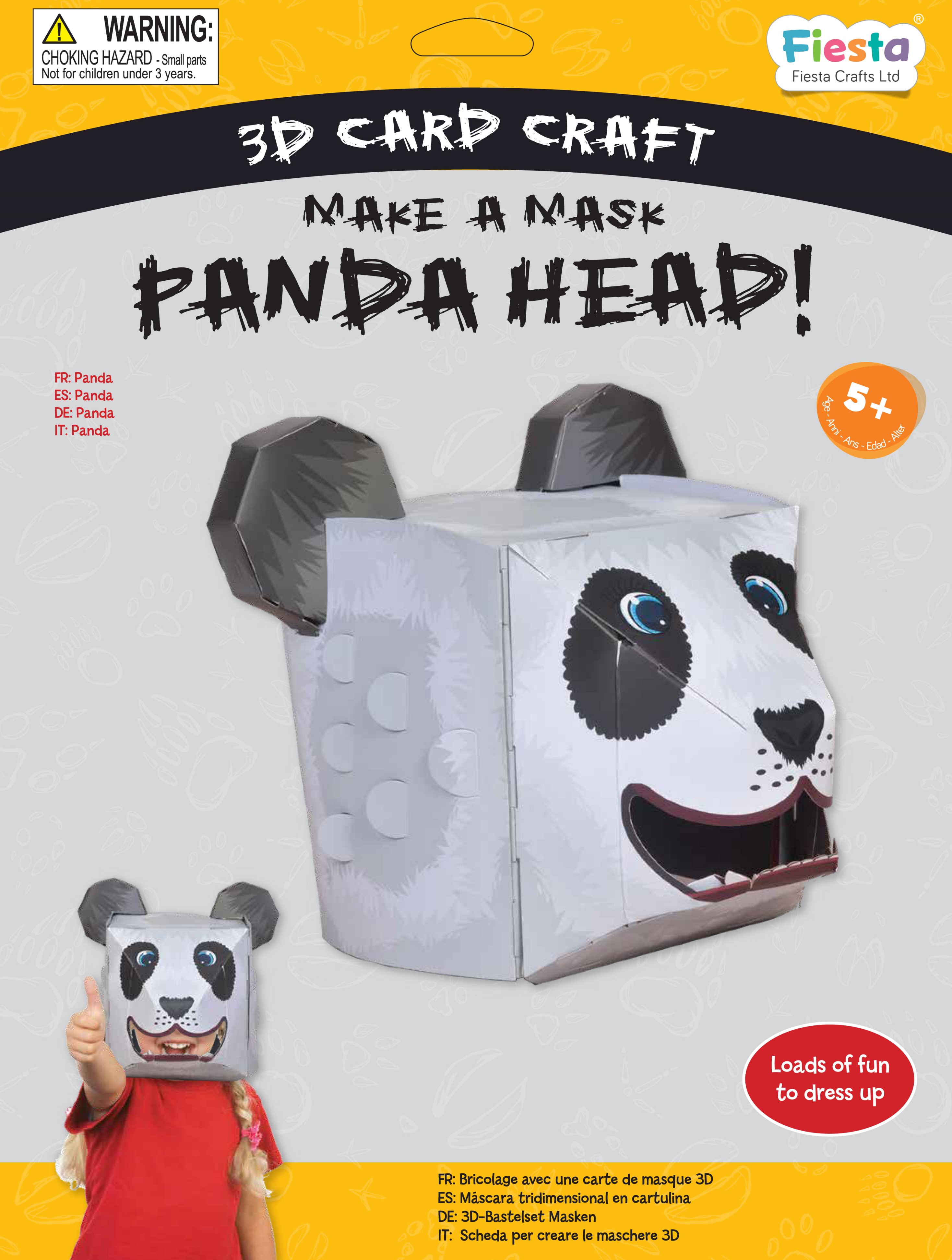 Panda 3D Mask Card Craft Kit