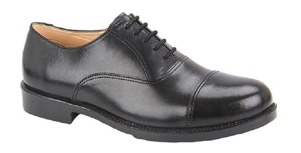 10 x Grafters M490A Men's Black Leather Oxford Formal Uniform Dress Shoes New Boxed Mixed Sizes
