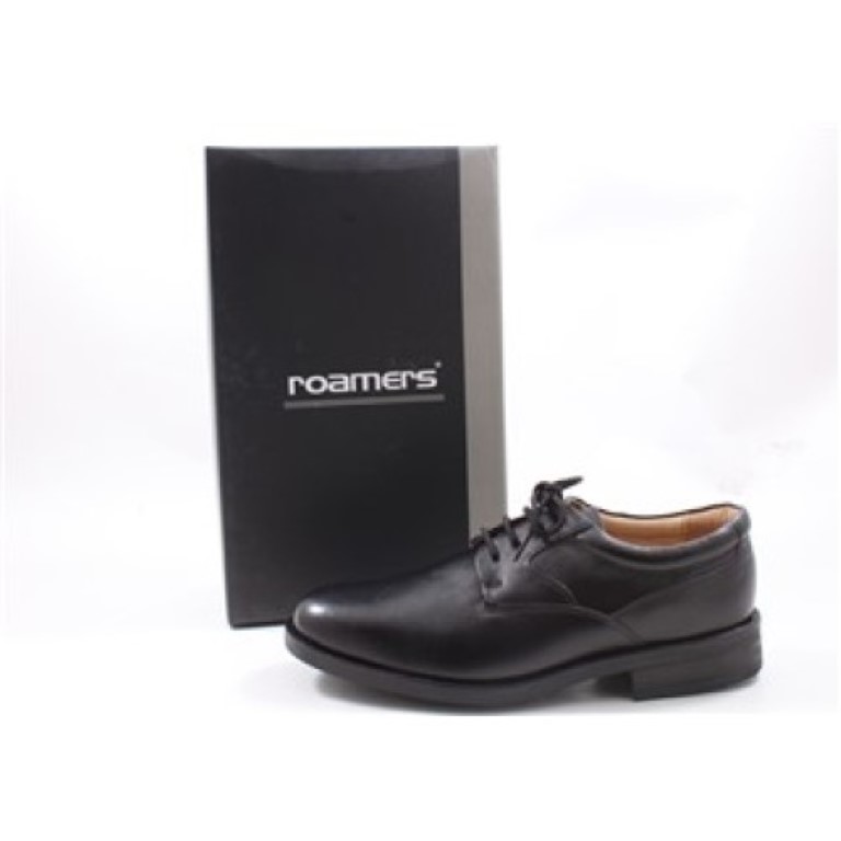 10 x ROAMERS M234A LEATHER FLEXIBLE PLAIN GIBSON SHOES BLACK MIXED SIZES NEW IN BOX