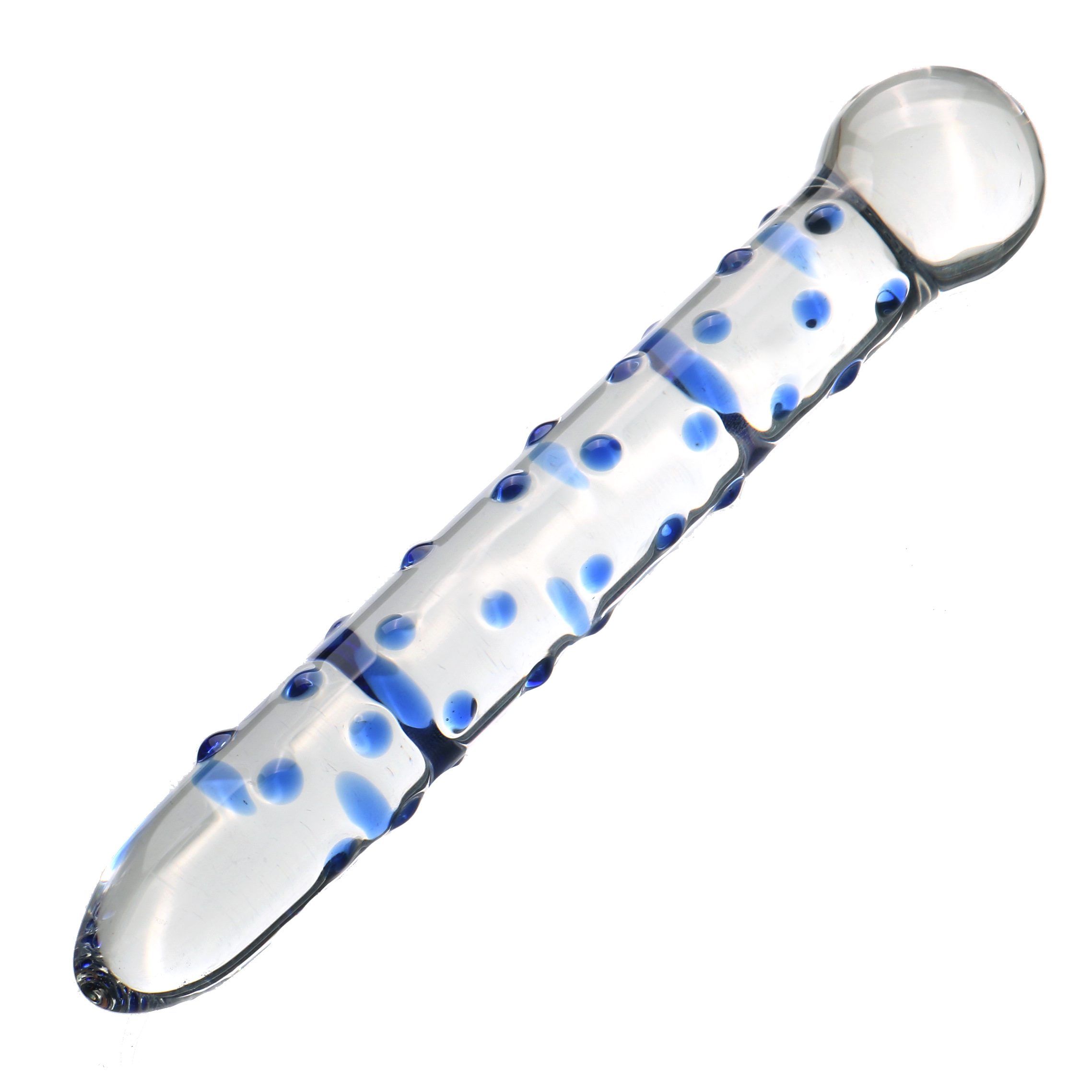 10pcs - Spectrum Blue Nubby Textured Clear Glass Dildo|GCAP163|UK seller