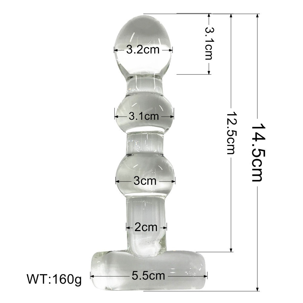 10pcs - Breaded T-Shape Anal Butt Plug G-Spot Clear Glass Dildo|GCAP170|UK seller