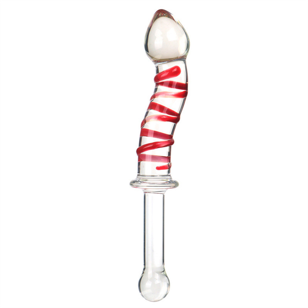 10pcs - Curve Red Wave Anal Butt Plug G-Spot Clear Glass Dildo|GCAP172|UK seller