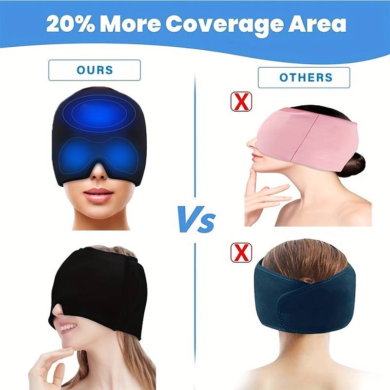 10pcs - Reusable Double-Sided Gel Hot & Cold Therapy Headache Stress Relax Pain Relief Mask Cap - Random Colour|GCVM003-Double|UK seller