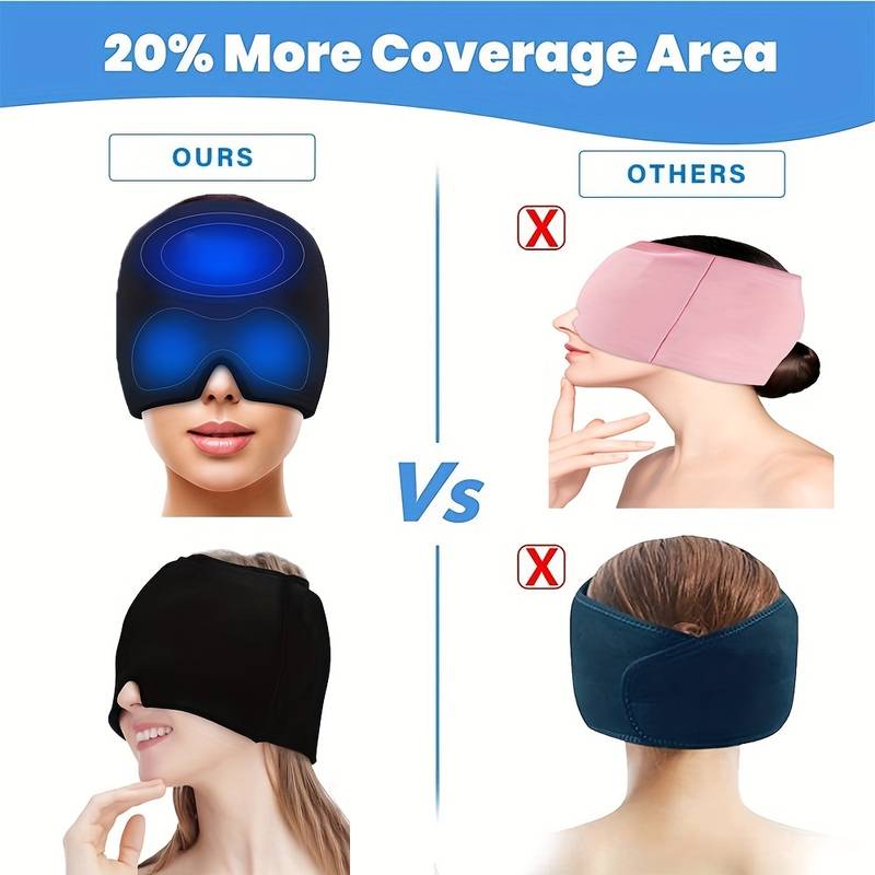 20pcs - Reusable Double-Sided Gel Hot & Cold Therapy Headache Stress Relax Pain Relief Mask Cap - Random Colour|GCVM003-Double|UK seller
