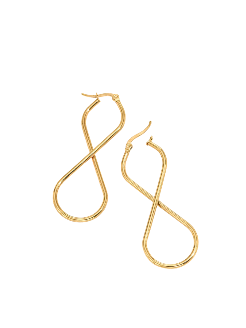 10pcs - Beautiful Women Gold Tone Infinity Hoop Earrings|GCJ445-Gold|UK seller